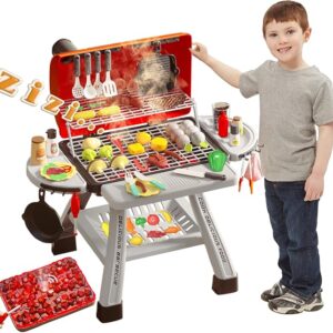 Barbecue Grill Toy Set, Kids BBQ Kitchen Playset